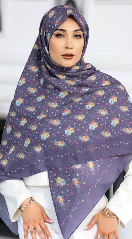 روسری زنانه طرح دار نخی و سبک