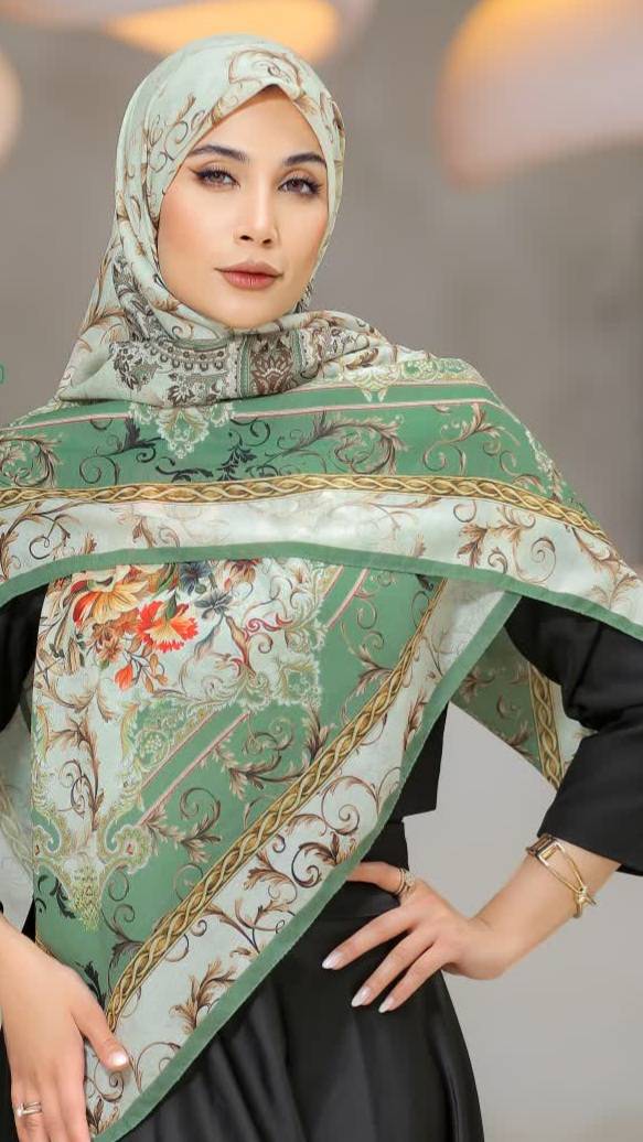 روسری زنانه طرح دار نخی و سبک