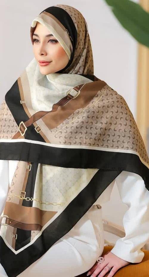 روسری زنانه طرح دار نخی و سبک