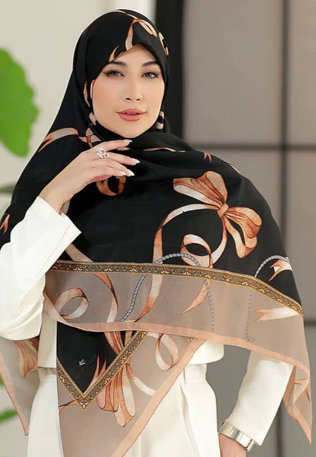 روسری زنانه طرح دار نخی و سبک