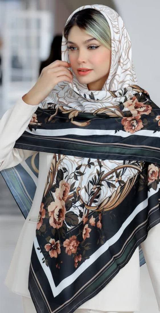 روسری زنانه طرح دار نخی و سبک