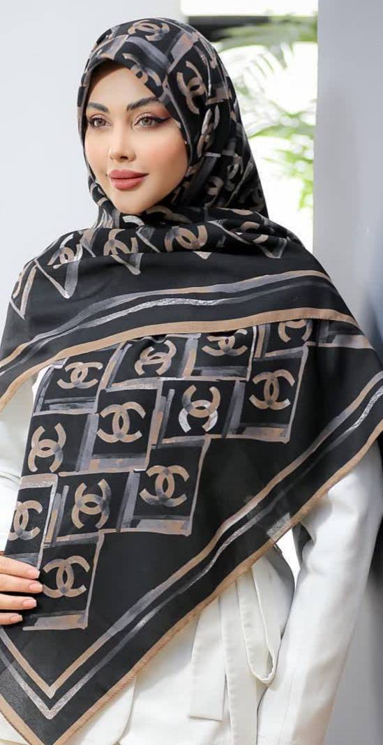 روسری زنانه طرح دار نخی و سبک