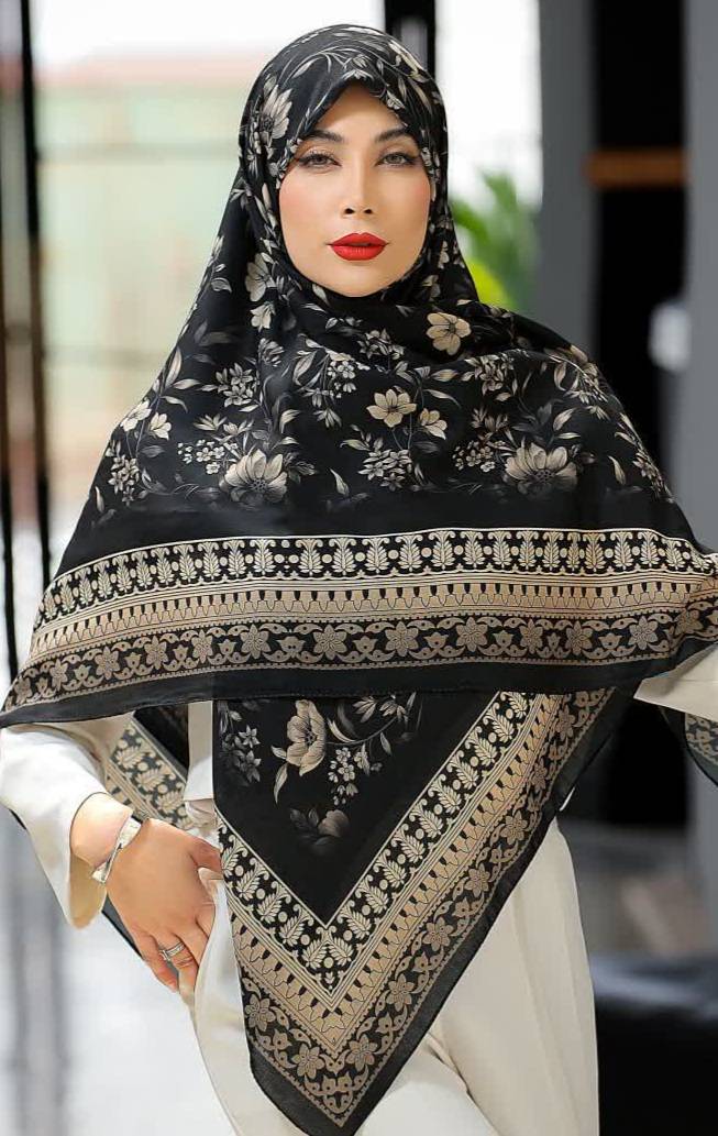 روسری زنانه طرح دار نخی و سبک