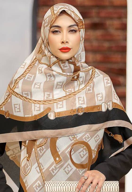 روسری زنانه طرح دار نخی و سبک