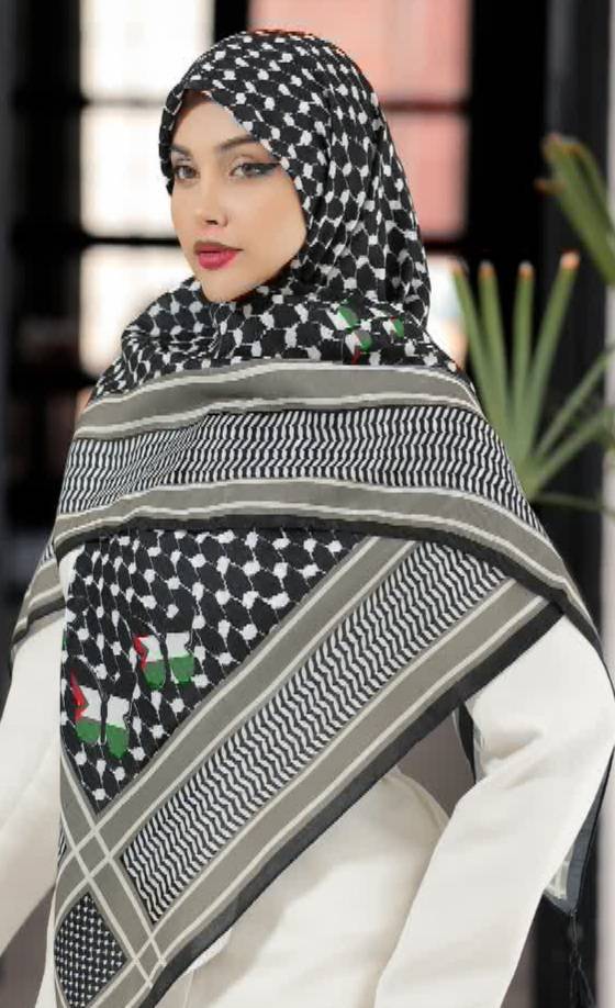 روسری زنانه طرح دار نخی و سبک