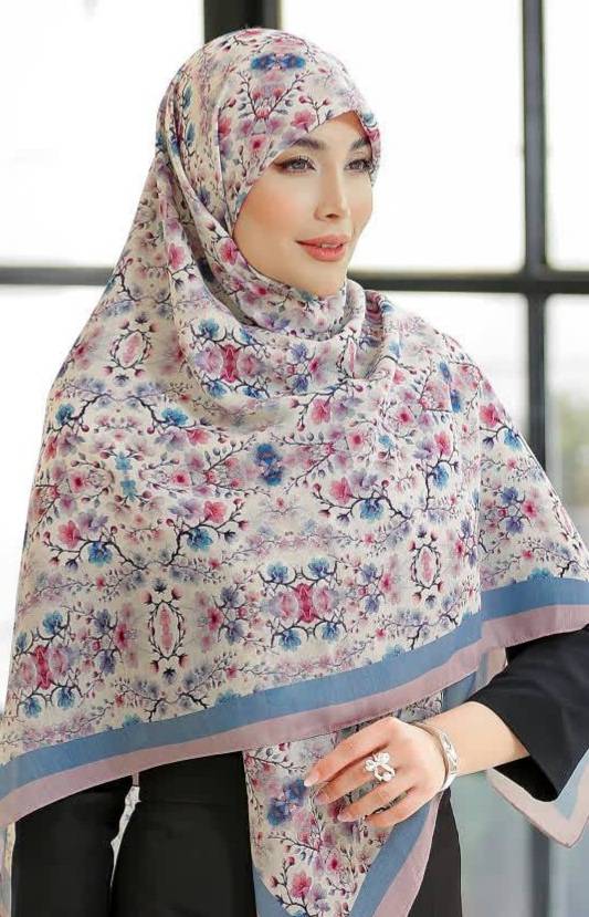 روسری زنانه طرح دار نخی و سبک