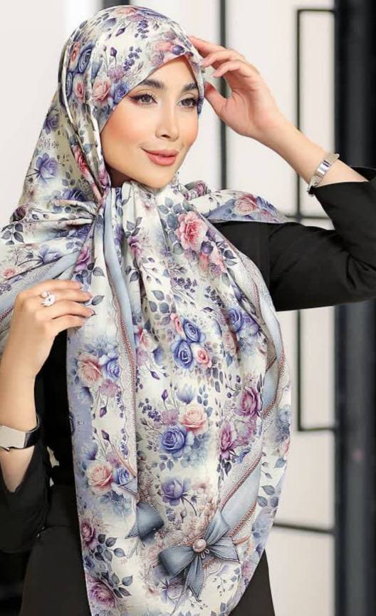 روسری زنانه طرح دار نخی و سبک