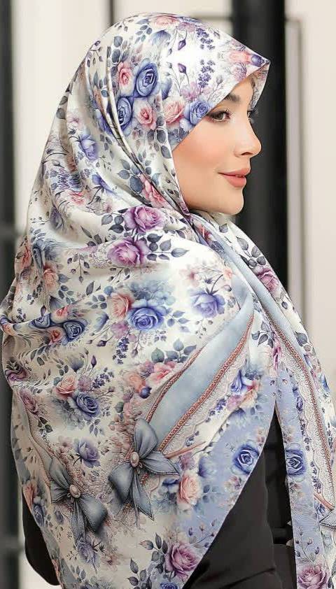 روسری زنانه طرح دار نخی و سبک