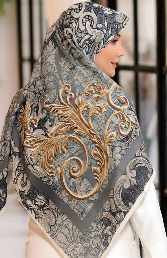 روسری زنانه طرح دار نخی و سبک