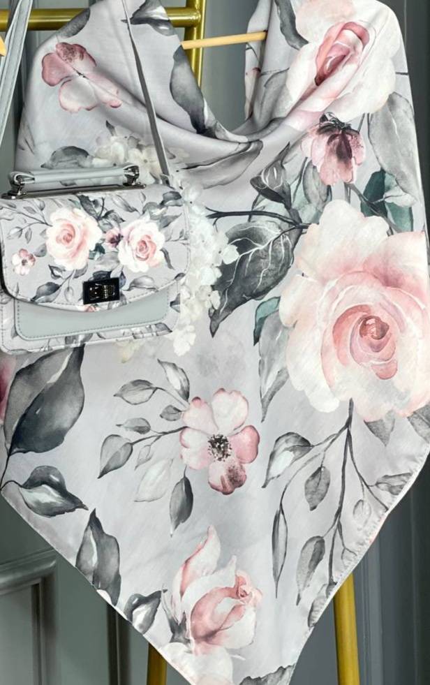 ست کیف و روسری زنانه طوسی